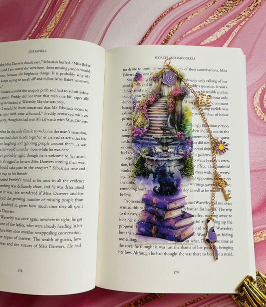 Acrylic Bookmark With Tassel - Fairytale Cat