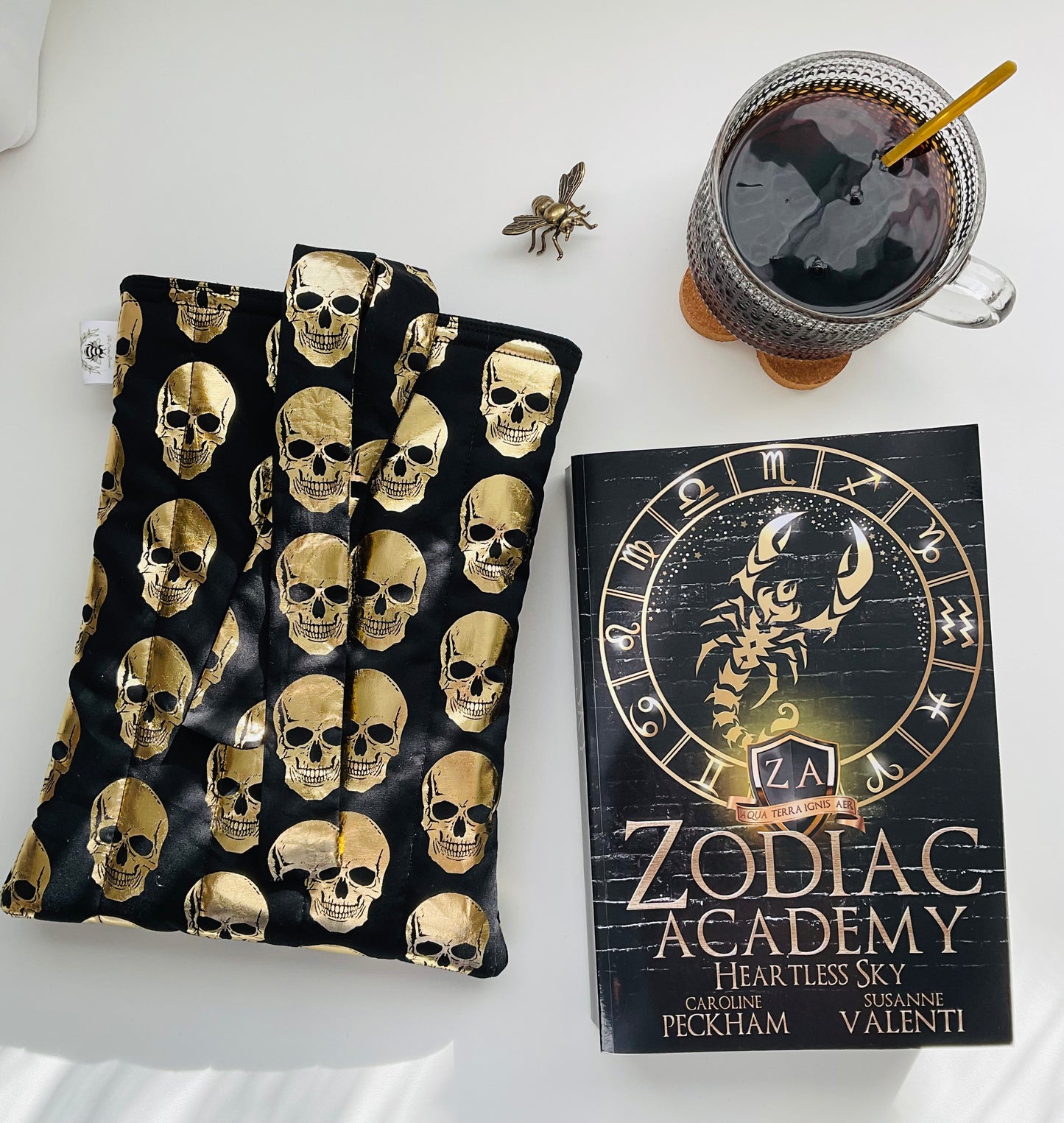 Fabric Book Pouch - Gold Skull Candy (Limited Edition)