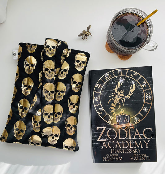 Fabric Book Pouch - Gold Skull Candy (Limited Edition)