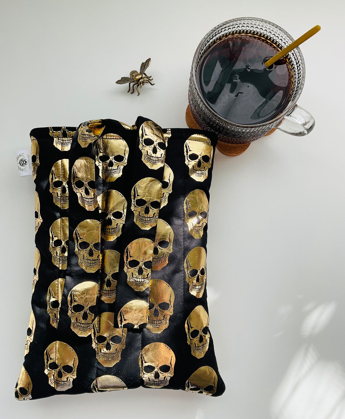 Fabric Book Pouch - Gold Skull Candy (Limited Edition)