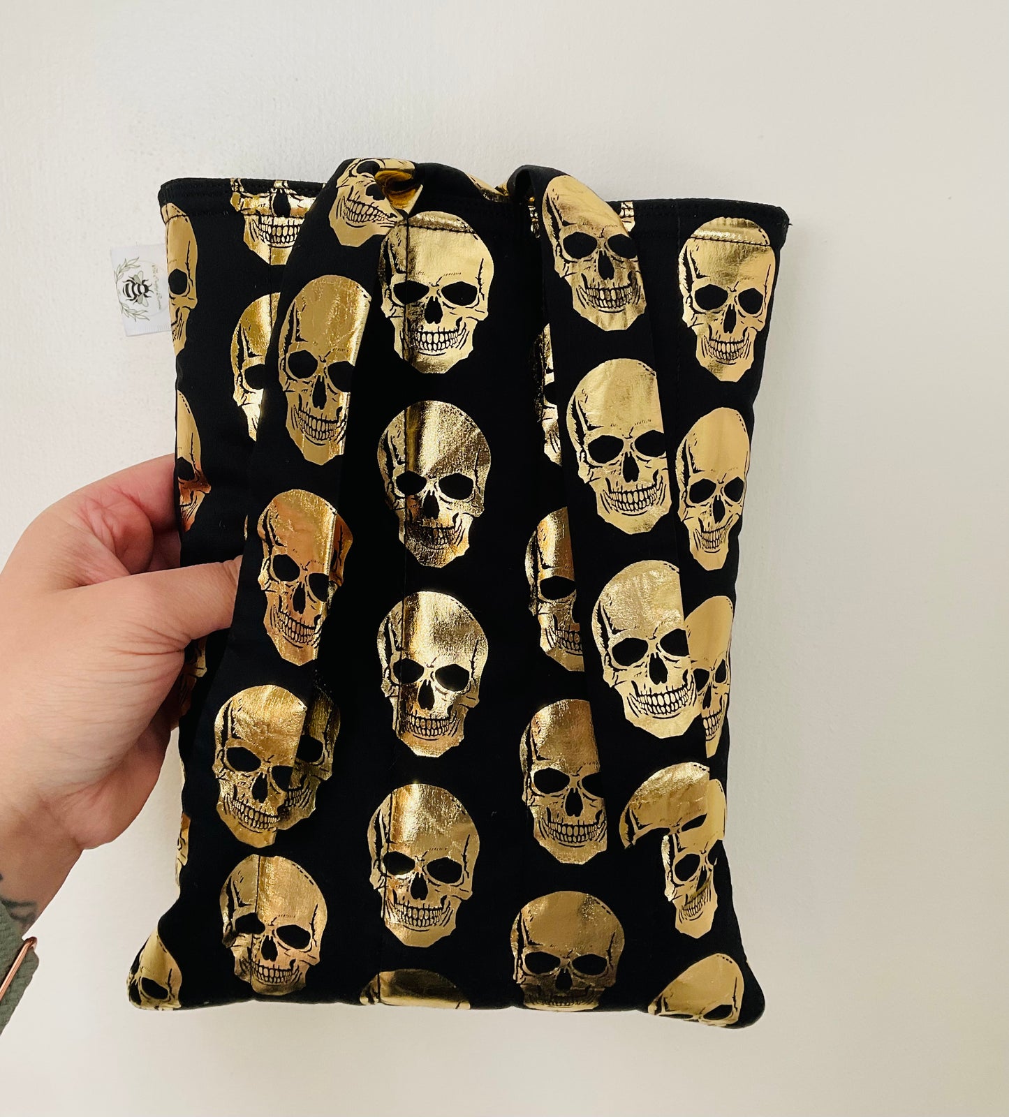 Fabric Book Pouch - Gold Skull Candy (Limited Edition)