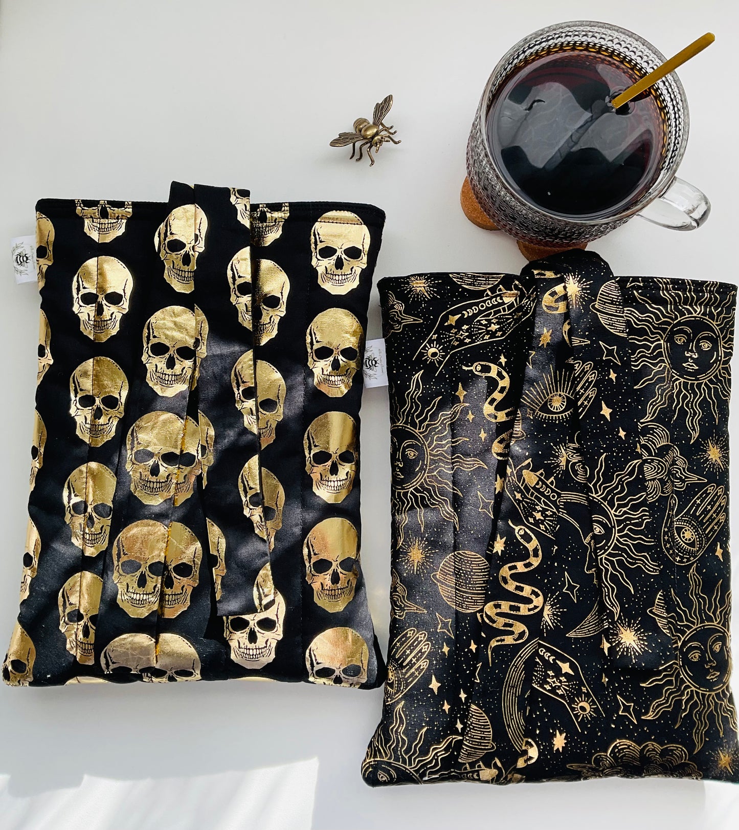 Fabric Book Pouch - Gold Skull Candy (Limited Edition)